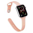 Slimming Silicone Watch Band For Apple Watch Series 9&8&7 41mm / SE 3&SE 2&6&SE&5&4 40mm / 3&2&1 38mm(Powder Sand) - 1