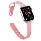 Slimming Silicone Watch Band For Apple Watch Series 8&7 41mm / SE 2&6&SE&5&4 40mm / 3&2&1 38mm(Bright Pink) - 1