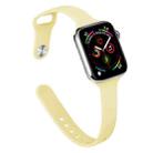 Slimming Silicone Watch Band For Apple Watch Series 8&7 41mm / SE 2&6&SE&5&4 40mm / 3&2&1 38mm(Creamy Yellow) - 1