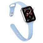 Slimming Silicone Watch Band For Apple Watch Series 8&7 41mm / SE 2&6&SE&5&4 40mm / 3&2&1 38mm(Sky Blue) - 1