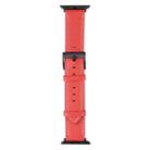 Leather Watch Band For Apple Watch Ultra 49mm / Series 8&7 45mm / SE 2&6&SE&5&4 44mm / 3&2&1 42mm(Red) - 1