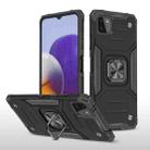 For Samsung Galaxy A22 5G Magnetic Armor Shockproof TPU + PC Phone Case with Metal Ring Holder(Black) - 1