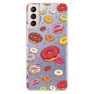 For Samsung Galaxy S22 5G Painted Pattern High Transparent TPU Phone  Protective Case(Donuts) - 1