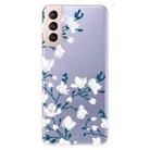 For Samsung Galaxy S22+ 5G Painted Pattern High Transparent TPU Phone  Protective Case(Magnolia) - 1