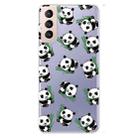For Samsung Galaxy S22+ 5G Painted Pattern High Transparent TPU Phone  Protective Case(Panda) - 1