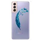 For Samsung Galaxy S22+ 5G Painted Pattern High Transparent TPU Phone  Protective Case(Feather) - 1