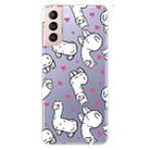 For Samsung Galaxy S22+ 5G Painted Pattern High Transparent TPU Phone  Protective Case(Alpaca) - 1