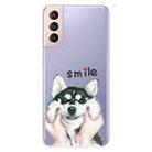 For Samsung Galaxy S22 5G Coloured Drawing Pattern Highly Transparent TPU Phone Protective Case(Pinch Dog) - 1