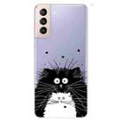 For Samsung Galaxy S22 5G Coloured Drawing Pattern Highly Transparent TPU Phone Protective Case(Black White Rat) - 1