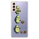 For Samsung Galaxy S22+ 5G Coloured Drawing Pattern Highly Transparent TPU Phone Protective Case(Avocado) - 1