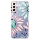 For Samsung Galaxy S22+ 5G Coloured Drawing Pattern Highly Transparent TPU Phone Protective Case(Flower) - 1