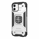 For iPhone 12 WK WTP-012 Shockproof PC + TPU + Metal Phone Case with Ring Holder(Silver) - 1