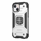 For iPhone 13 WK WTP-012 Shockproof PC + TPU + Metal Phone Case with Ring Holder(Silver) - 1