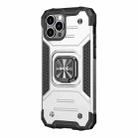 For iPhone 13 Pro WK WTP-012 Shockproof PC + TPU + Metal Phone Case with Ring Holder (Silver) - 1