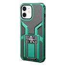 For iPhone 12 mini WK WTP-013 Shockproof PC + TPU Phone Case with Metal Holder (Malachite Green) - 1