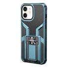 For iPhone 12 mini WK WTP-013 Shockproof PC + TPU Phone Case with Metal Holder (Deep Blue) - 1