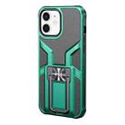 For iPhone 12 WK WTP-013 Shockproof PC + TPU Phone Case with Metal Holder(Malachite Green) - 1