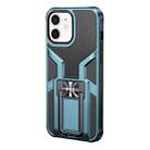 For iPhone 12 WK WTP-013 Shockproof PC + TPU Phone Case with Metal Holder(Deep Blue) - 1