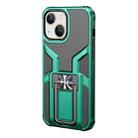 For iPhone 13 mini WK WTP-013 Shockproof PC + TPU Phone Case with Metal Holder (Malachite Green) - 1