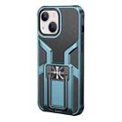For iPhone 13 mini WK WTP-013 Shockproof PC + TPU Phone Case with Metal Holder (Deep Blue) - 1