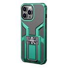 For iPhone 13 Pro WK WTP-013 Shockproof PC + TPU Phone Case with Metal Holder (Malachite Green) - 1