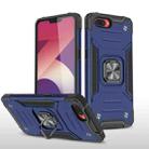 For OPPO A3s Magnetic Armor Shockproof TPU + PC Phone Case with Metal Ring Holder(Blue) - 1