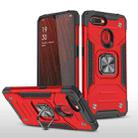 For OPPO A5s & A7 Magnetic Armor Shockproof TPU + PC Phone Case with Metal Ring Holder(Red) - 1