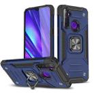 For OPPO Realme 5 Magnetic Armor Shockproof TPU + PC Phone Case with Metal Ring Holder(Blue) - 1