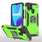 For OPPO Realme C15 Magnetic Armor Shockproof TPU + PC Phone Case with Metal Ring Holder(Green) - 1