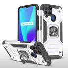 For OPPO Realme C15 Magnetic Armor Shockproof TPU + PC Phone Case with Metal Ring Holder(Silver) - 1