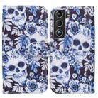 For Samsung Galaxy S22+ 5G Horizontal Flip Phone Leather Case with Holder & Card Slots & Photo Frame & Wallet(Skull) - 1