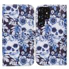 For Samaung Galaxy S22 Ultra 5G Horizontal Flip Phone Leather Case with Holder & Card Slots & Photo Frame & Wallet(Skull) - 1