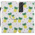 For Samsung Galaxy S22 5G Painted Pattern Horizontal Flip Phone Leather Case with Holder & Card Slots & Photo Frame(Pineapple) - 1