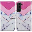 For Samsung Galaxy S22+ 5G Painted Pattern Horizontal Flip Phone Leather Case with Holder & Card Slots & Photo Frame(Smoke Marble) - 1