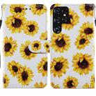 For Samaung Galaxy S22 Ultra 5G Painted Pattern Horizontal Flip Phone Leather Case with Holder & Card Slots & Photo Frame(Sunflower) - 1