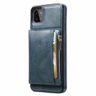 For Samsung Galaxy A22 Zipper Wallet Bag PU Back Cover Shockrpoof Phone Case with Holder & Card Slots & Wallet(Blue) - 1