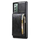 For Samsung Galaxy Note20 Zipper Wallet Bag PU Back Cover Shockrpoof Phone Case with Holder & Card Slots & Wallet(Black) - 1