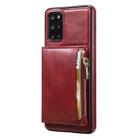 For Samsung Galaxy S20+ Zipper Wallet Bag PU Back Cover Shockrpoof Phone Case with Holder & Card Slots & Wallet(Red) - 1