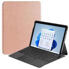 For Microsoft Surface Pro 8 Solid Color Electric Pressed Horizontal Flip Tablet Leather Case with Holder(Rose Gold) - 1