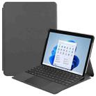 For Microsoft Surface Pro 8 Solid Color Electric Pressed Horizontal Flip Tablet Leather Case with Holder(Grey) - 1