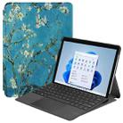 For Microsoft Surface Pro 8 Painted Electric Pressed Horizontal Flip Tablet Leather Case with Holder(Apricot Blossom) - 1