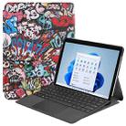 For Microsoft Surface Pro 8 Painted Electric Pressed Horizontal Flip Tablet Leather Case with Holder(Graffiti) - 1