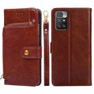 For Xiaomi Redmi 10 Zipper Bag Horizontal Flip Leather Phone Case with Holder & Card Slots & Lanyard(Brown) - 1
