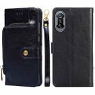 For Xiaomi Redmi K40 Gaming Zipper Bag Horizontal Flip Leather Phone Case with Holder & Card Slots & Lanyard(Black) - 1