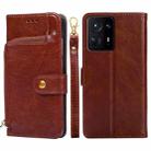 For Xiaomi Mix 4 Zipper Bag Horizontal Flip Leather Phone Case with Holder & Card Slots & Lanyard(Brown) - 1