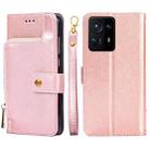 For Xiaomi Mix 4 Zipper Bag Horizontal Flip Leather Phone Case with Holder & Card Slots & Lanyard(Rose Gold) - 1