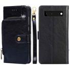 For Google Pixel 6 Zipper Bag Horizontal Flip Leather Phone Case with Holder & Card Slots & Lanyard(Black) - 1