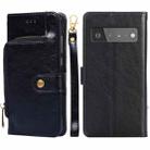 For Google Pixel 6 Pro Zipper Bag Horizontal Flip Leather Phone Case with Holder & Card Slots & Lanyard(Black) - 1