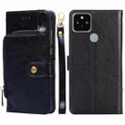 For Google Pixel 5 Zipper Bag Horizontal Flip Leather Phone Case with Holder & Card Slots & Lanyard(Black) - 1