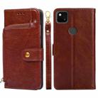 For Google Pixel 4a Zipper Bag Horizontal Flip Leather Phone Case with Holder & Card Slots & Lanyard(Brown) - 1